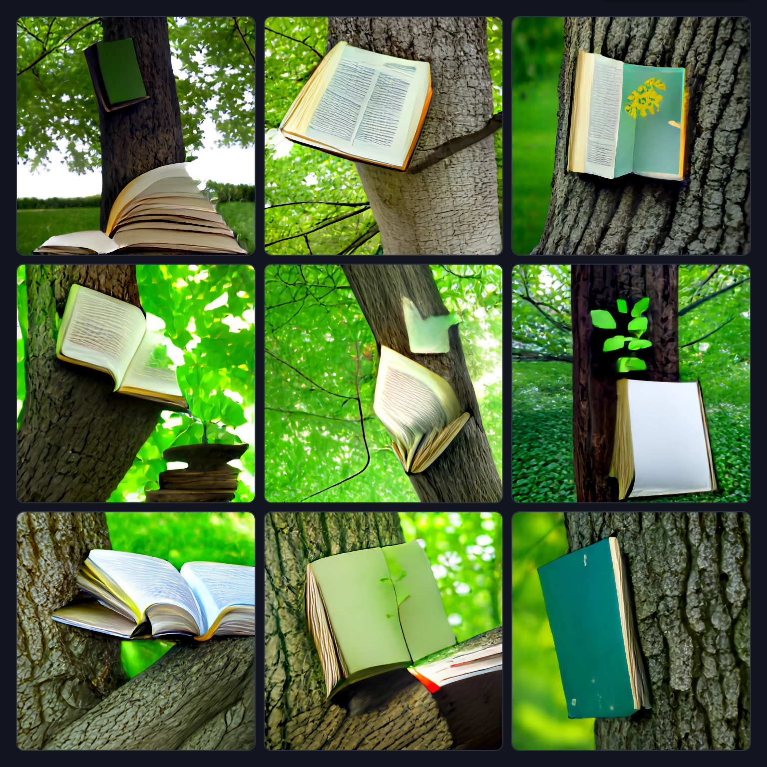 craiyon_162306_a_book_grows_on_a_tree